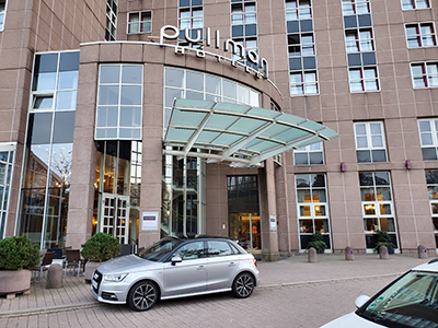 front of Pullman Hotel in Stuttgart, Germany