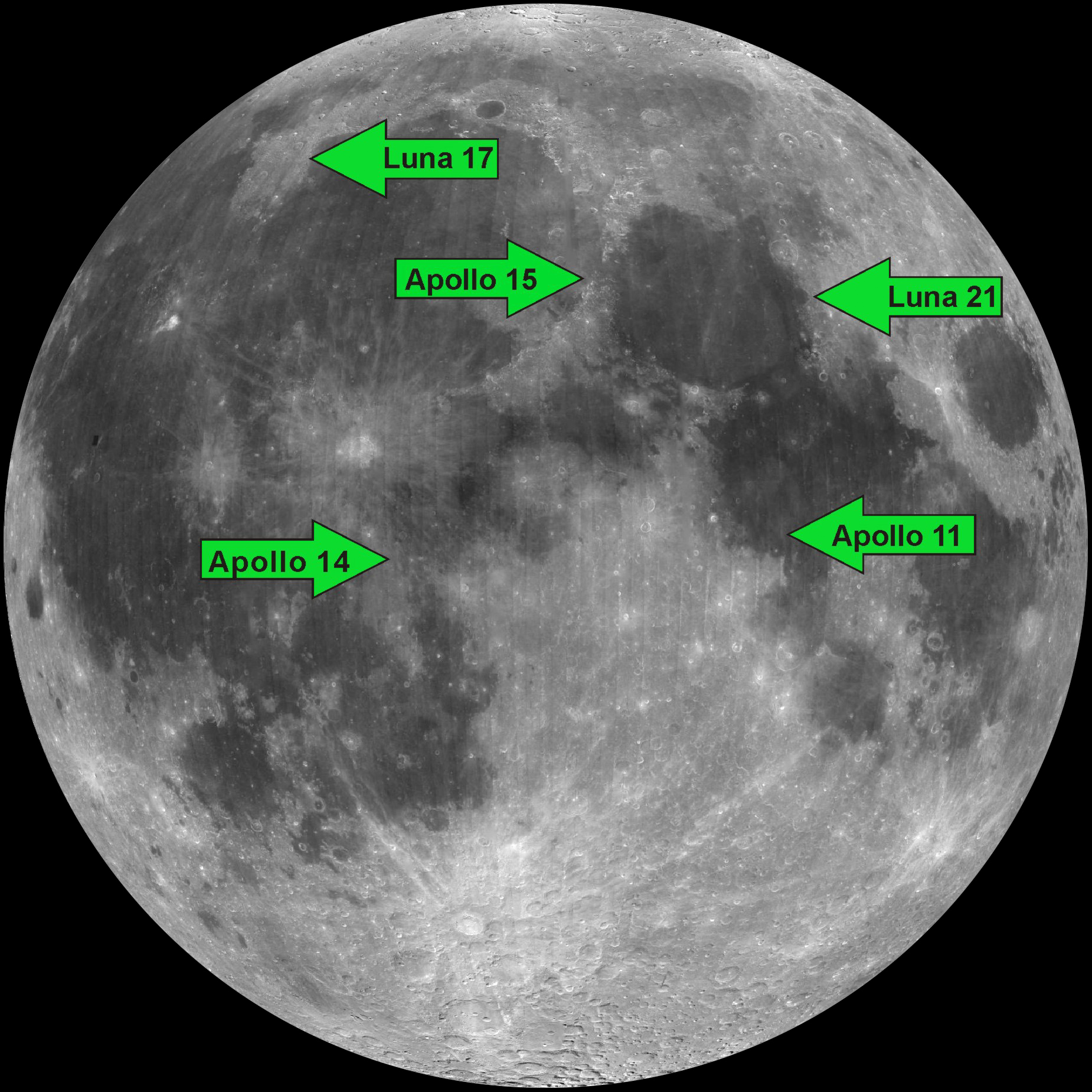 Расстояние до поверхности луны