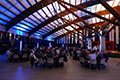 workshop attendees eating and listening to speakers at the banquet